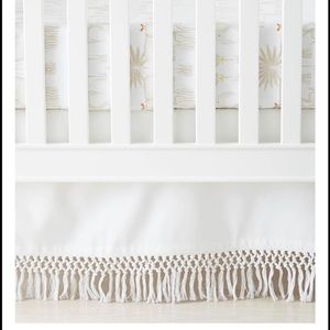 White Macrame Crib Skirt